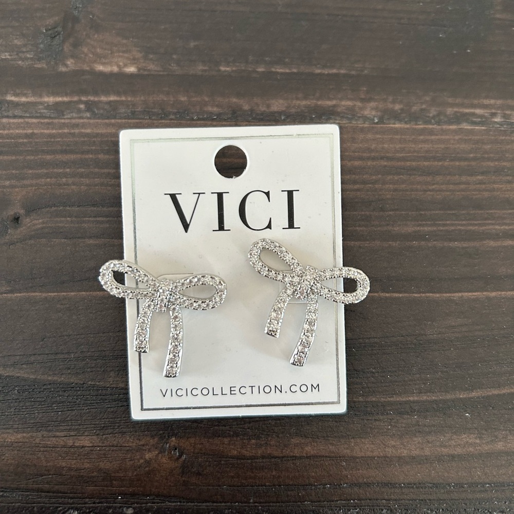 Vici Say You Love Me Rhinestone Bow Studs